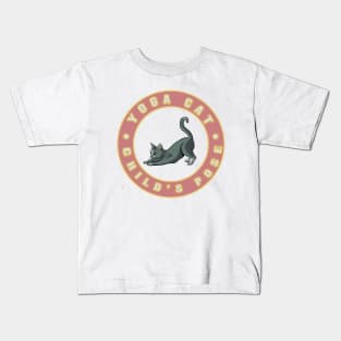 Yoga Cat - Child's Pose Kids T-Shirt